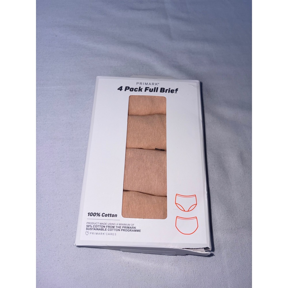 Primark  4 Pack Full Brief Panties Taupe 100% Cotton‎ Size Large 10-12 NEW
